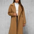 DAMEN JACKE ELEGANTER LANGER MANTEL MIT KNOPFVERSCHLUSS